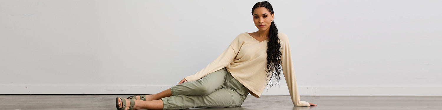 shop organic cotton sweaters | 100% cotton sweaters | fair Indigo | ethically made fair trade