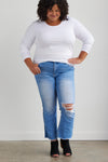 womens organic long sleeve scoop neck t-shirt - white - fair indigo fair trade ethically made