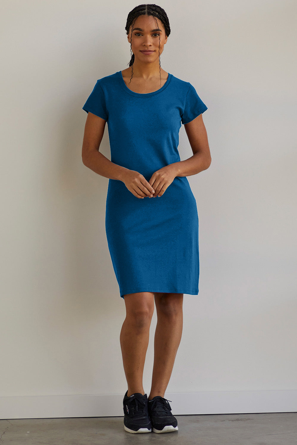 cotton dress for women Women's 100% Organic T-Shirt Stylish Color:Blue/Print fit=Standard christmas dress for tweens topstitched seams and buttoned