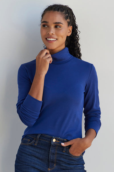 Women's 100% Cotton Long Sleeve Turtleneck