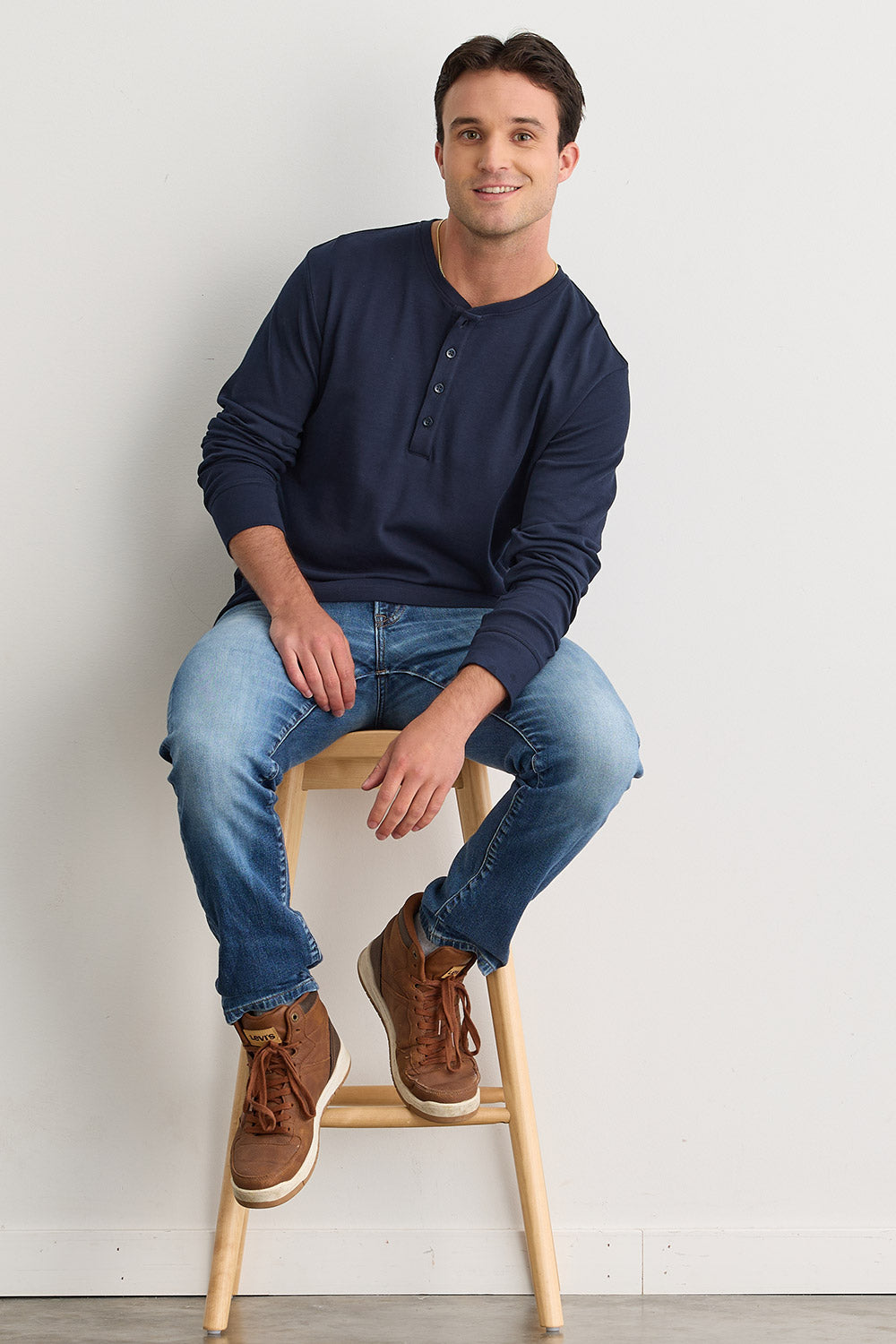 men's dress henley shirts Free Fly Men's Waffle Long Sleeve Henley