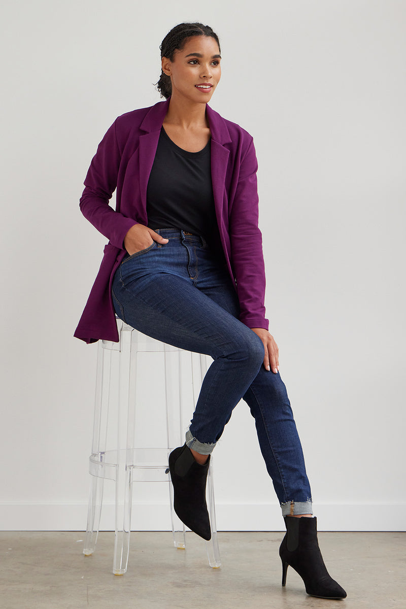 Women's Organic Relaxed Knit Blazer (Discontinued Colors)