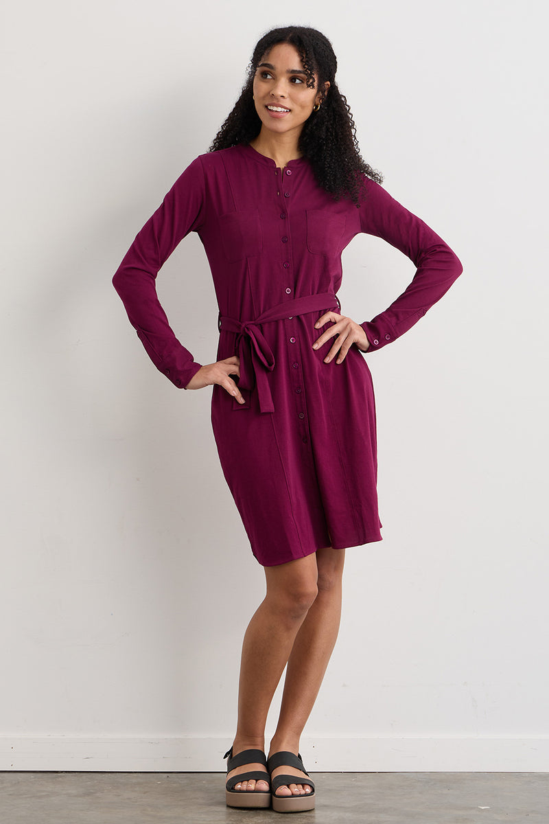 Women's 100% Organic Cotton Knit Shirt Dress
