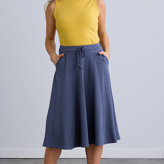 womens organic cotton sleeveless mock neck tank - misty yellow - fair indigo fair trade ethically made