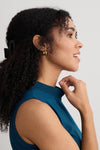 womens organic cotton sleeveless mock neck tee - peacock blue - fair indigo fair trade ethically made