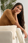 Women's Organic Cotton Cable Knit Boat Neck Sweater