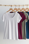 womens organic cotton scoop neck t-shirt - fair indigo fair trade ethically made