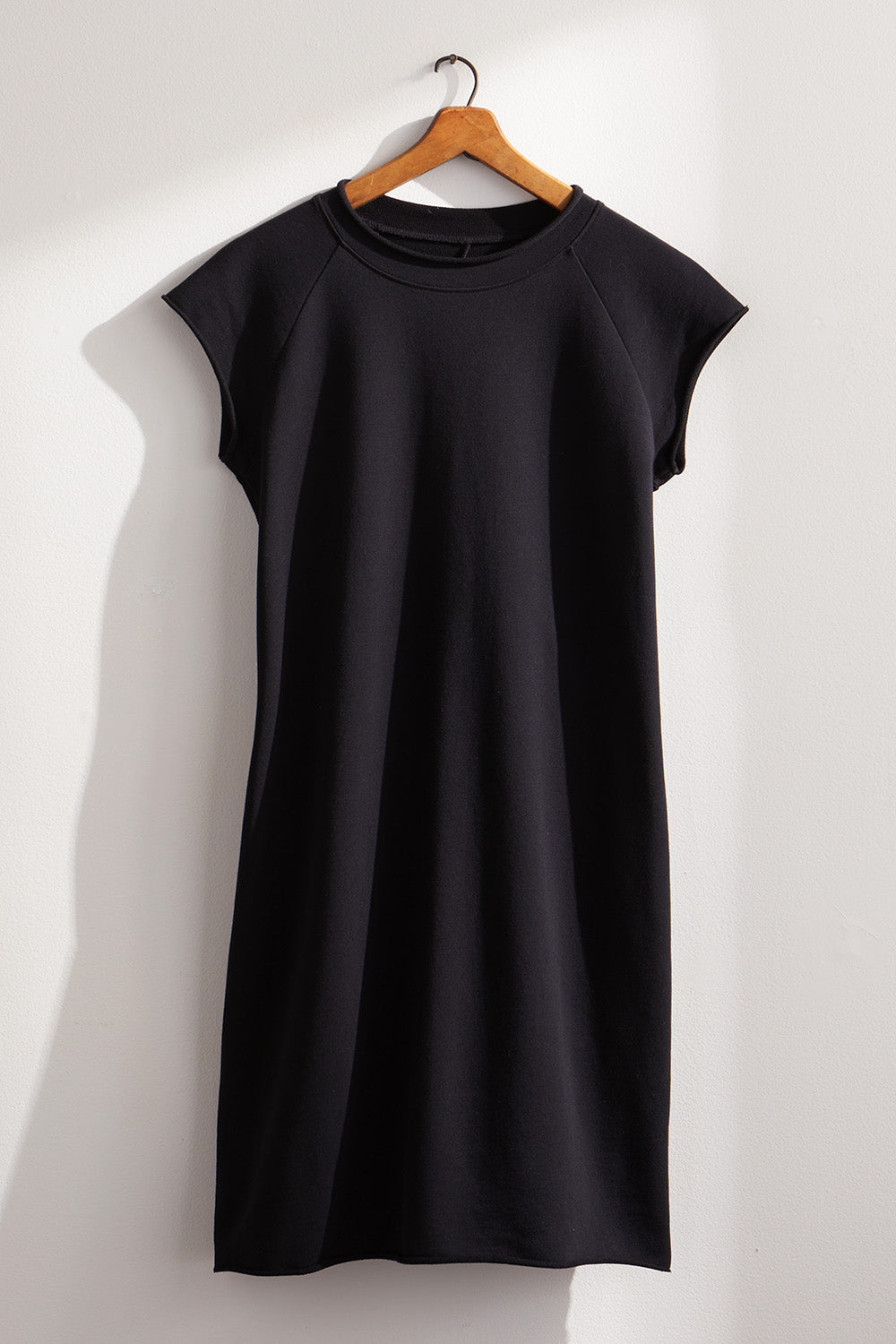 womens organic french terry sheath dress - black - fair indigo fair trade ethically made