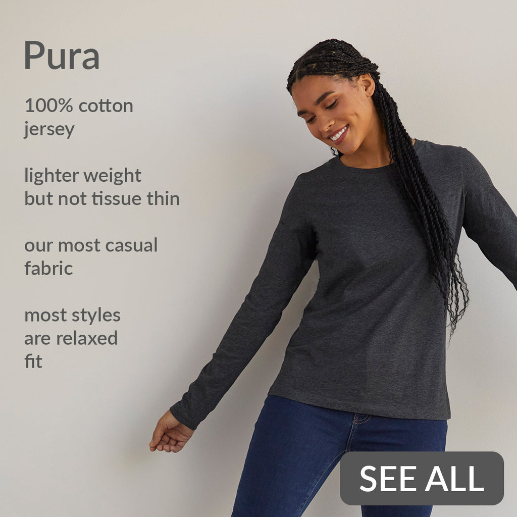organic fabric for a sustainable capsule wardrobe - pura 100% cotton jersey