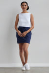 organic cotton fench terry mini skirt with pockets - navy blue - fair indigo -fair trade - ethically made