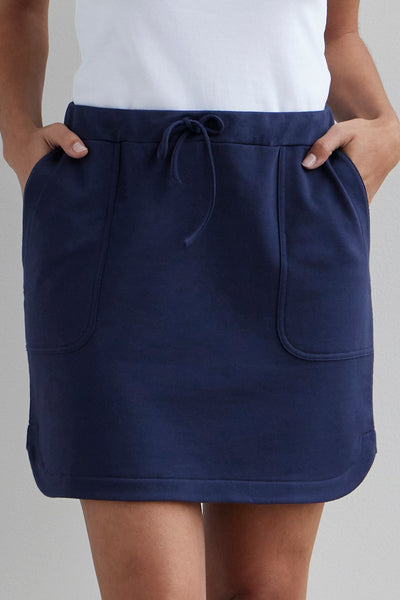 Navy blue skirt top with pockets