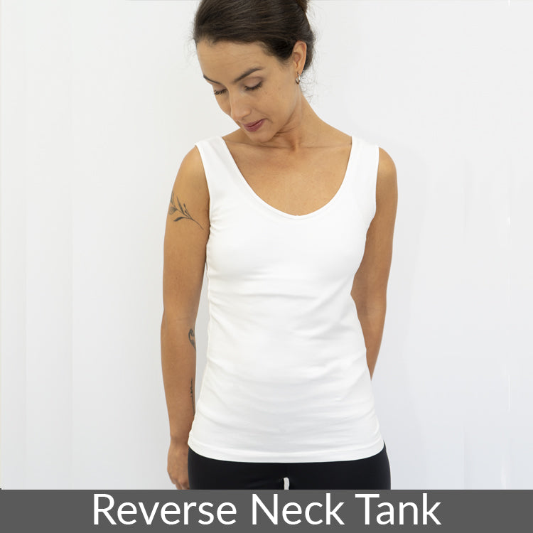 womens organic white tank top