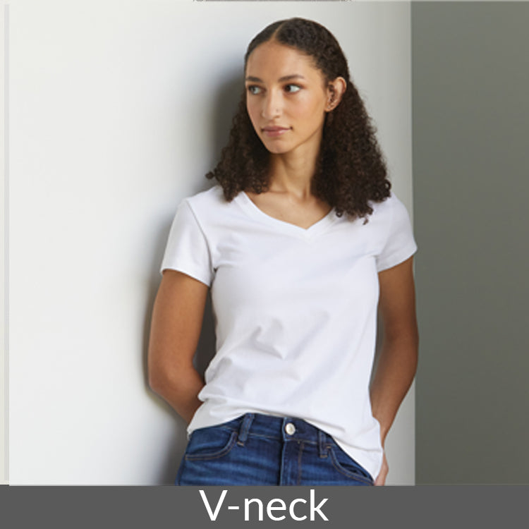 women's white organic v-neck t-shirt