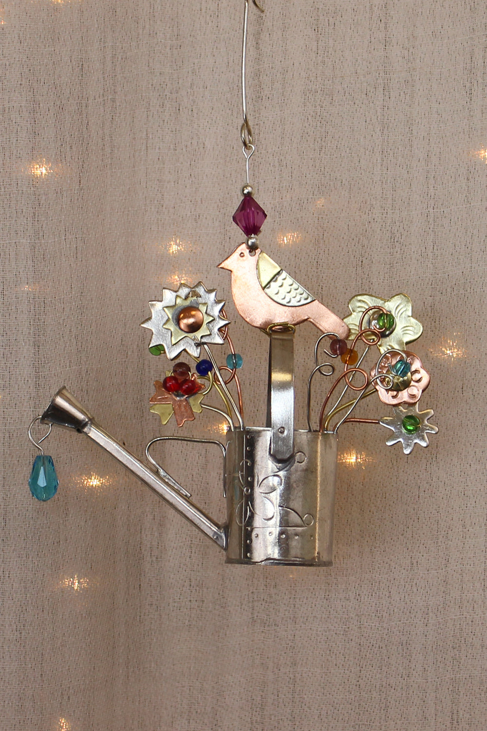 Bird Watering Can Garden Fair Trade Ornament 05235