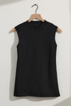 Women's 100% Organic Cotton Luxe Sleeveless Mock Neck Tee