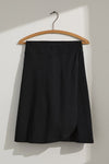 Women's 100% Organic Cotton Faux Wrap Skirt - Black