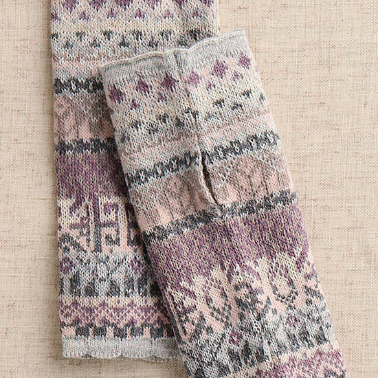 Highlands Pattern Alpaca Blend Hand Warmers - Grey