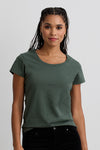 womens organic cotton scoop neck t-shirt - balsam green - fair indigo fair trade ethically made