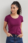 womens organic pima cotton short sleeve scoop neck t-shirt - boysenberry - fair indigo fair trade ethically made