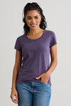 womens organic scoop neck t-shirt - purple twilight lilac - fair indigo fair trade ethically made