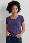 womens organic cotton scoop neck tee - violet blue purple - fair indigo fair trade ethically made