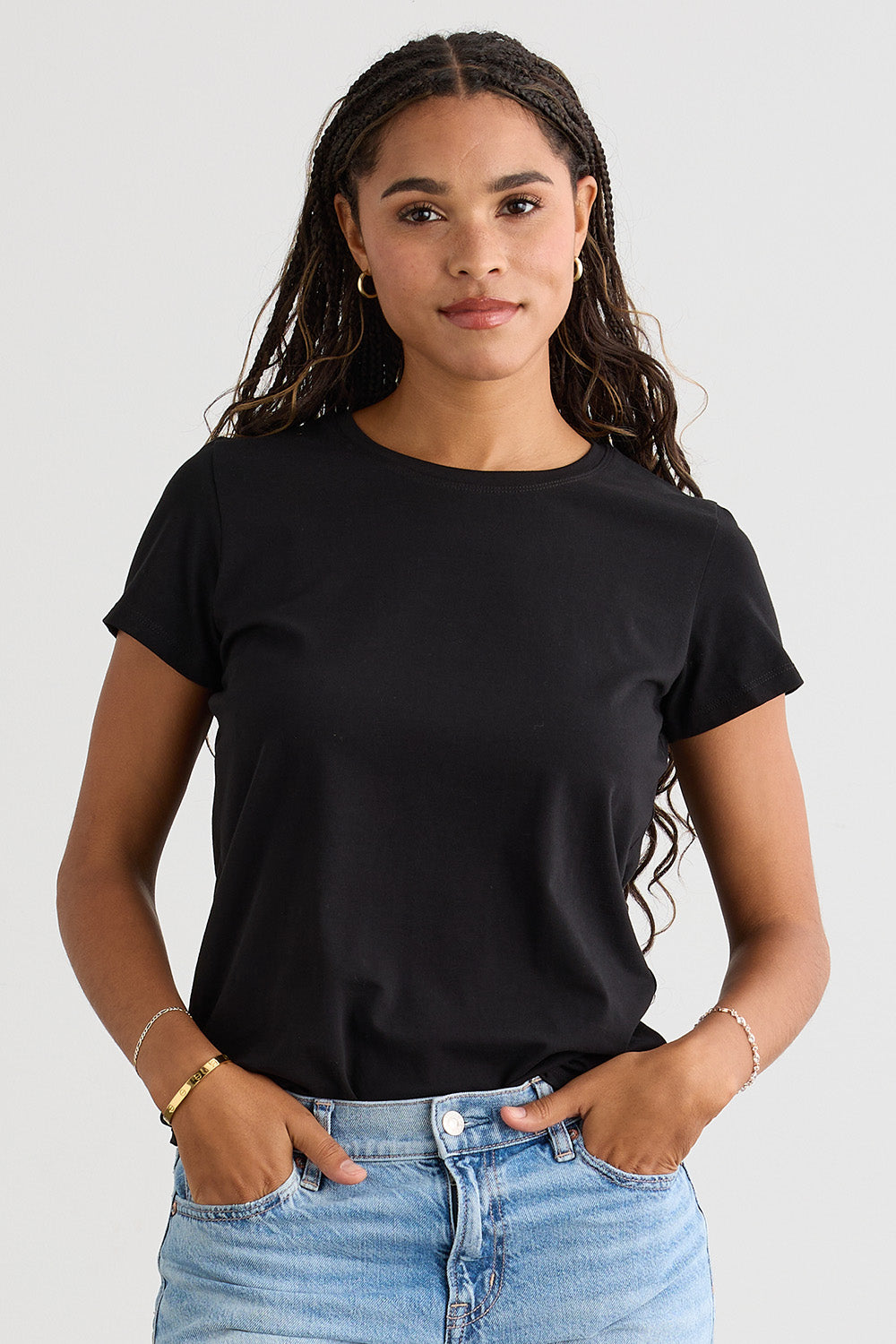 Women's Relaxed Crew Neck Top and T-Shirt Fair Indigo