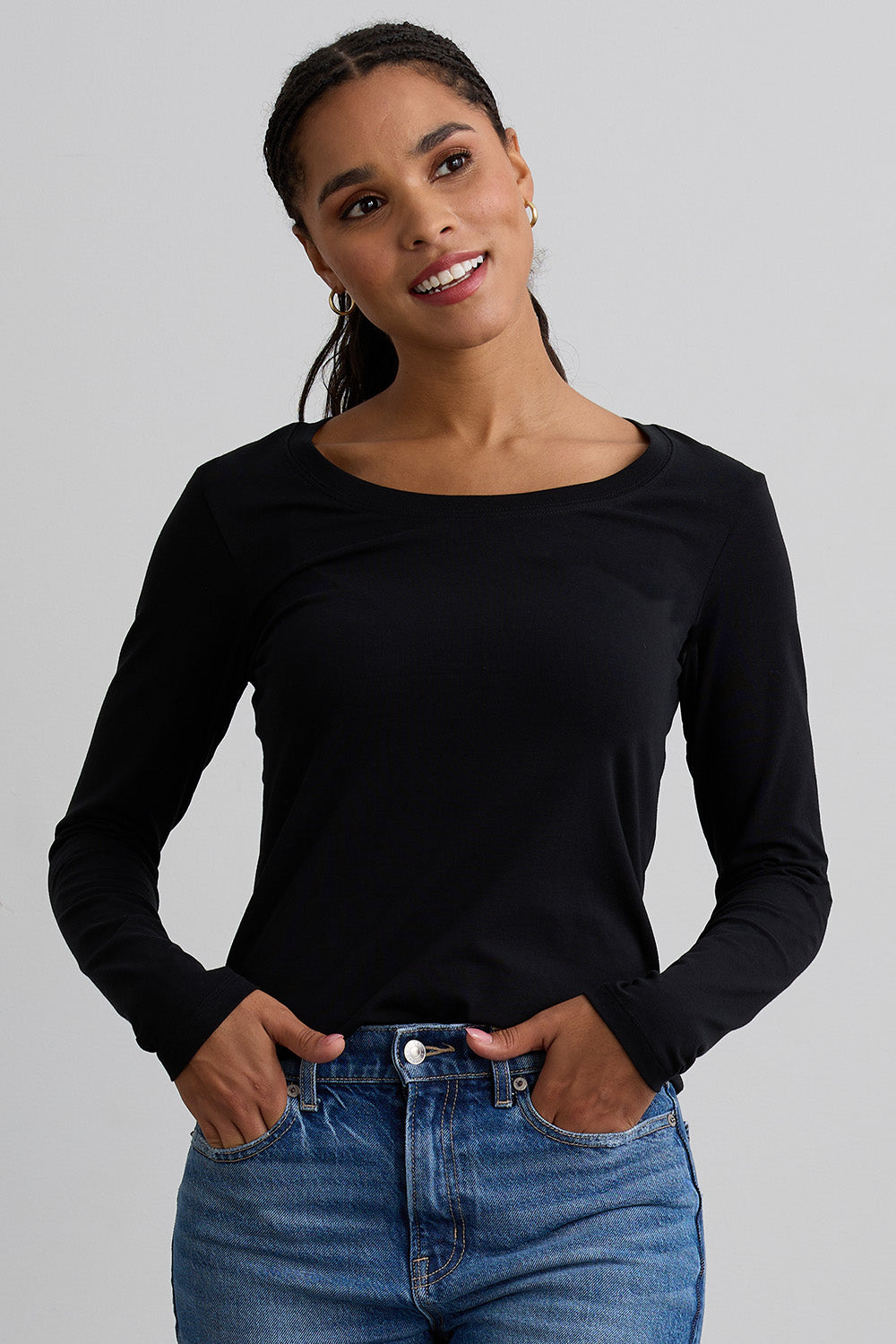long sleeve womens dress tops Lands' End Women's Oxford Long Sleeve Button Front Shirt Dress
