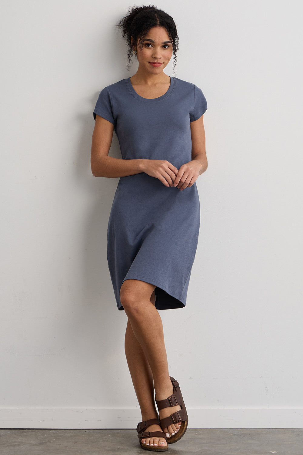 Women's 100% Organic Cotton T-Shirt Dress L / Slate Women's 100% Organic Cotton T-Shirt Dress L / Slate
