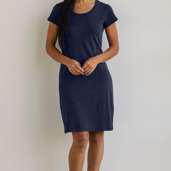 navy shirt dress Women's 100% Organic Cotton T-Shirt Dress XS / Dark Navy