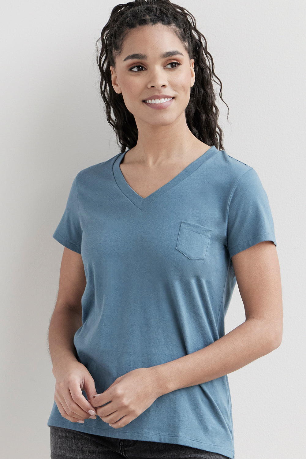 Light Blue V Neck Shirt