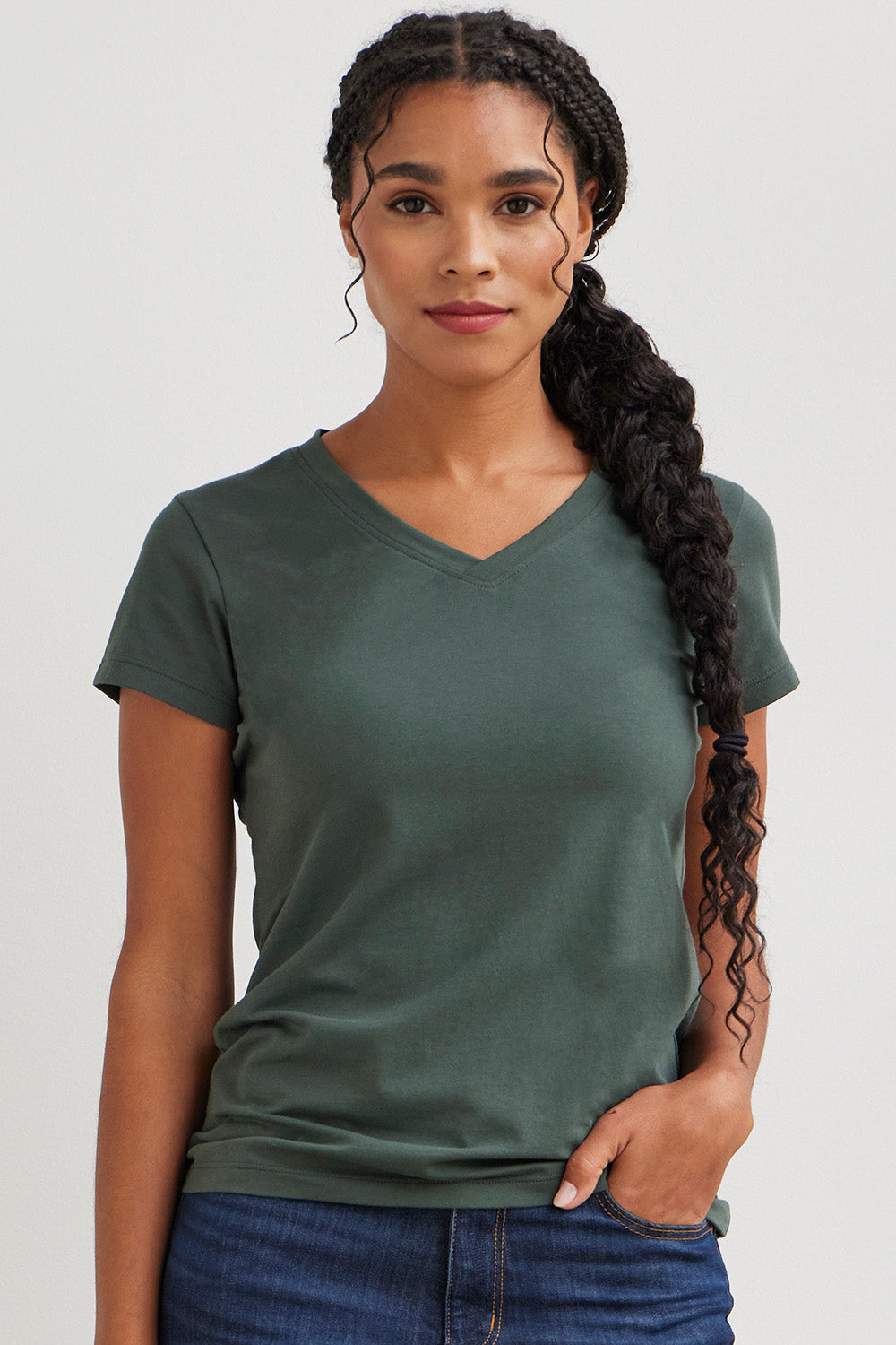 Women's Organic V-Neck T-Shirt and Top | Fair Indigo