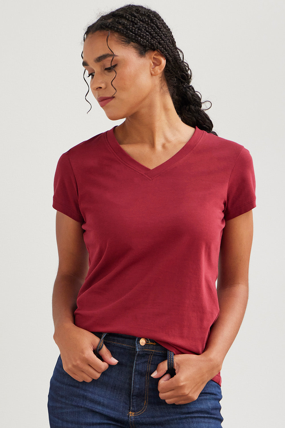 Women's Organic V-Neck T-Shirt and Top | Fair Indigo