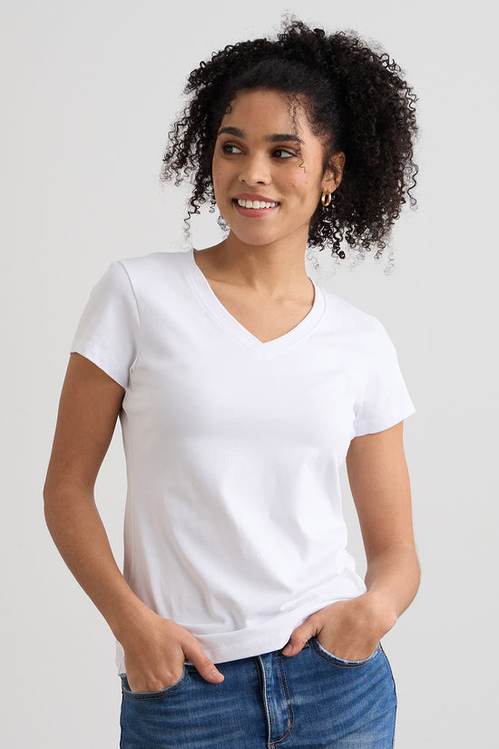 Women's Organic V-Neck T-Shirt and Top | Fair Indigo