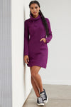 womens organic weekend dress- plum purple - fair trade ethically made