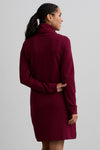 womens organic pocket sweatshirt dress- wine burgundy - fair trade ethically made