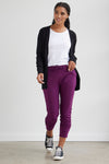 womens organic lounge pants - plum purple - fair indigo fair trade ethically made