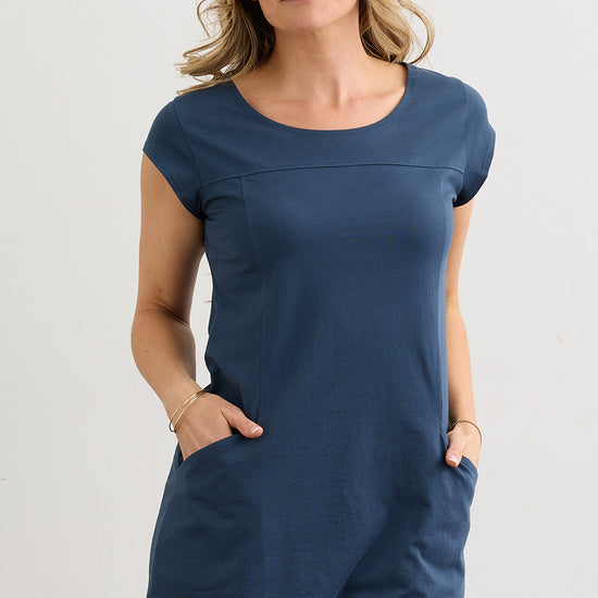 Cotton Tunic Tee with Pockets | Organic Cotton - Fair Indigo Cotton Tunic Tee with Pockets | Organic Cotton - Fair Indigo
