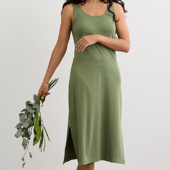 Women's 100% Cotton Midi Tank Dress Women's 100% Cotton Midi Tank Dress