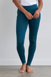 womens 100% organic cotton leggings - deep teal green - fair indigo fair trade ethically made
