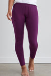 women's all cotton leggings - plum purple - fair indigo fair trade ethically made