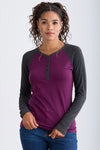 Women's Organic Long Sleeve Raglan Henley