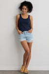 womens organic cotton tank top -dark navy blue - fair trade ethically made