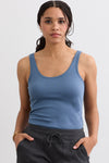 womens organic cotton tank top -storm blue - fair trade ethically made