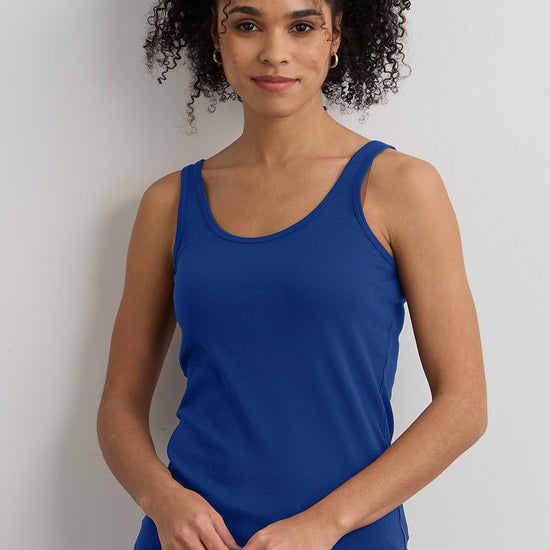 womens organic cotton tank top - royal blue - fair trade ethically made