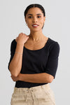 Women's Organic Elbow Sleeve Scoop Neck Tee