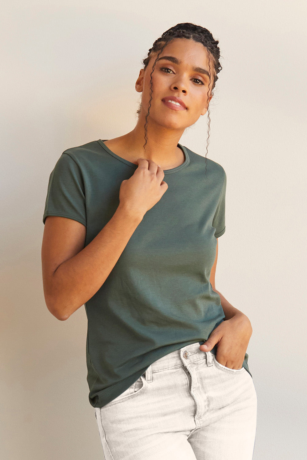 Women's 100% Organic Cotton Jewel Neck Tees | Fair Indigo