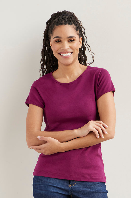Women's Luxe 100% Organic Cotton Jewel Neck Tee