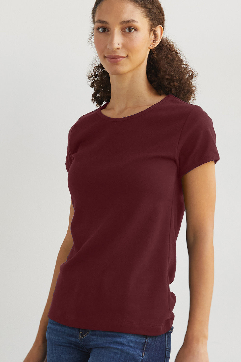 Women's Luxe 100% Organic Cotton Jewel Neck Tee (Discontinued Color)