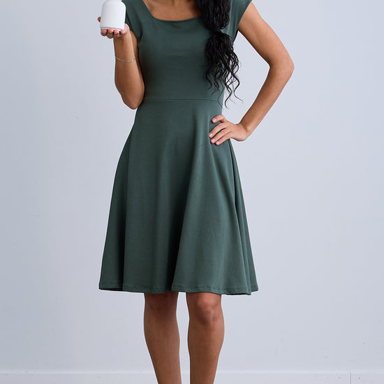 Womens Organic Ballet Neck Dress - Fair Indigo Womens Organic Ballet Neck Dress - Fair Indigo