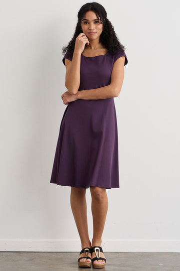 Fair Indigo Women's Organic Pima Cotton Ballet Neck Dress (xl, Balsam) Fair Indigo Women's Organic Pima Cotton Ballet Neck Dress (xl, Balsam)